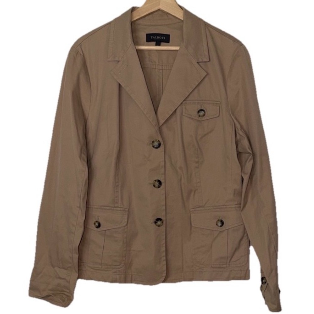 Talbots Tan Cotton Blazer Jacket Sz. 16